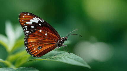 Close-Up of Butterfly Wings on a Leaf