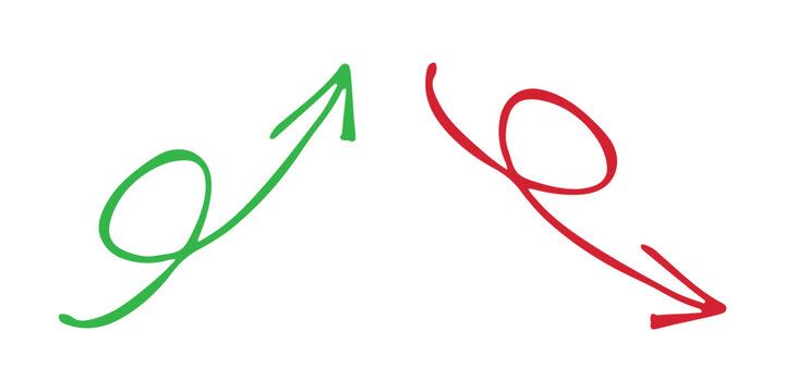 Hand drawn arrow symbol. Business clipart. Single element for design