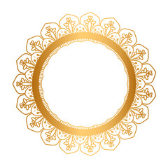 Luxury Golden Pattern Circle Islamic Wedding Frame Invitation Transparent Background
