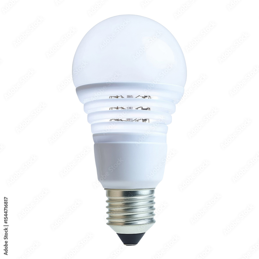 Poster modern led light bulb with round shape and silver base, ideal for energy efficient lighting solution