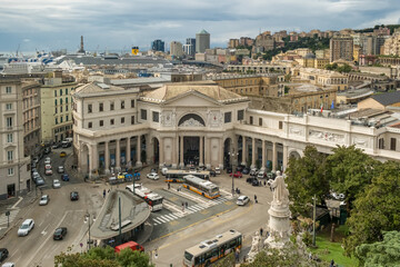 Fototapeta premium Cityscape of the Genova city, capital of the Italian region of Liguria, northern Italy