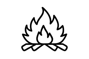 Campfire icon, line art vector icon