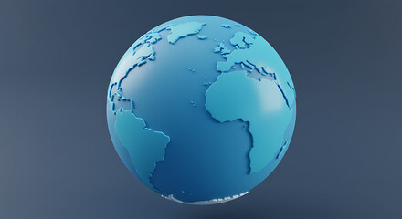 globe on blue background