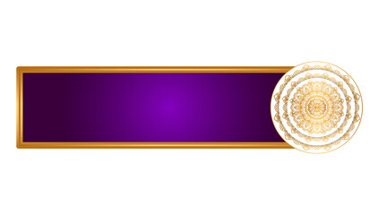 Islamic Arabic Blue Text Box Banner With Gold Frame	