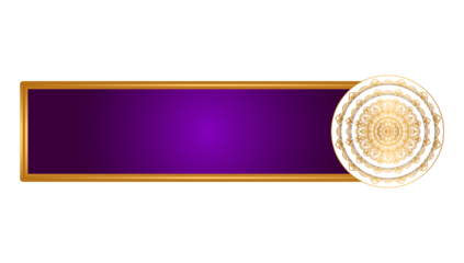 Islamic Arabic Blue Text Box Banner With Gold Frame