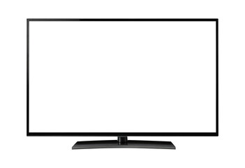 Modern TV with a Blank Screen Isolated on a Transparent Background. Cut Out, Clipping Path.