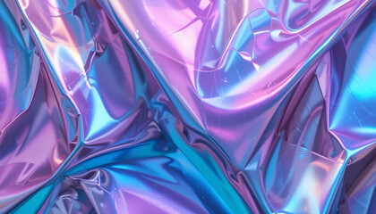 Fototapeta premium Iridescent fabric dances with light a symphony of color in motion evoking dreams and futuristic