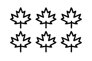 Maple Leaf icon set, line art vector icon