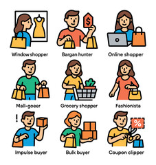 Diverse Shopper Icons
