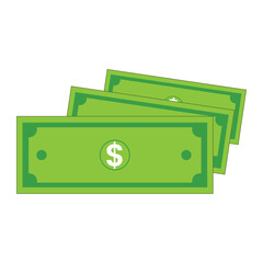 Dollar Banknotes on white background