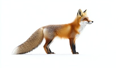 Illustration of a fox with detailed fur texture and natural posture.