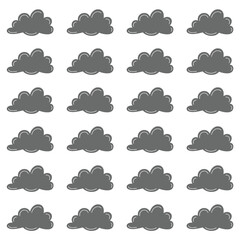 Simple and modern gray clouds vector seamless pattern, suitable for backgrounds, textures, web design, packaging and other creative projects.