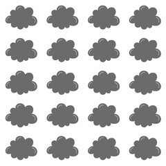 Simple and modern gray clouds vector seamless pattern, suitable for backgrounds, textures, web design, packaging and other creative projects.