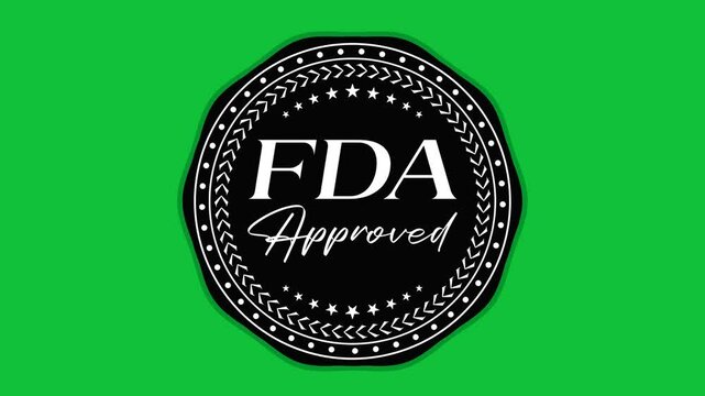 fda approved Green Screen Animated Graphics Video black Badge in luxury typography for marketing and promotion