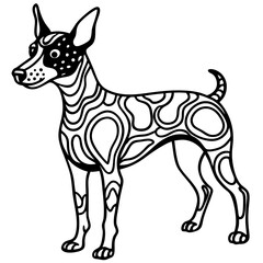 Obraz premium stress relief mandala Dog coloring page