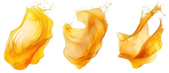 Splashing liquid in vibrant yellow tones creating dynamic motion.