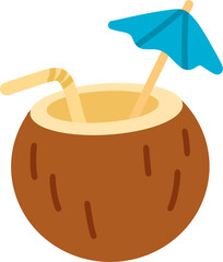 Coconut Drink with Umbrella