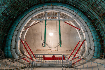 Tour of the excavated stations Olbrachtova and Pankrac D and the adjacent line tunnels. Behind the scenes of the construction of the first section of the D metro. Underground part, excavation.