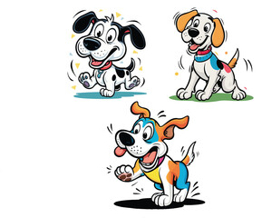 Fototapeta premium Vector dog illustration cartoon style White background 