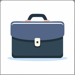 A stylized illustration of a dark-gray briefcase, front view.