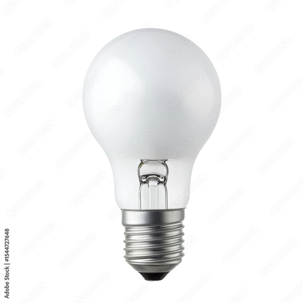 Poster white light bulb with standard screw base, ideal for home lighting and energy efficiency. this bulb 