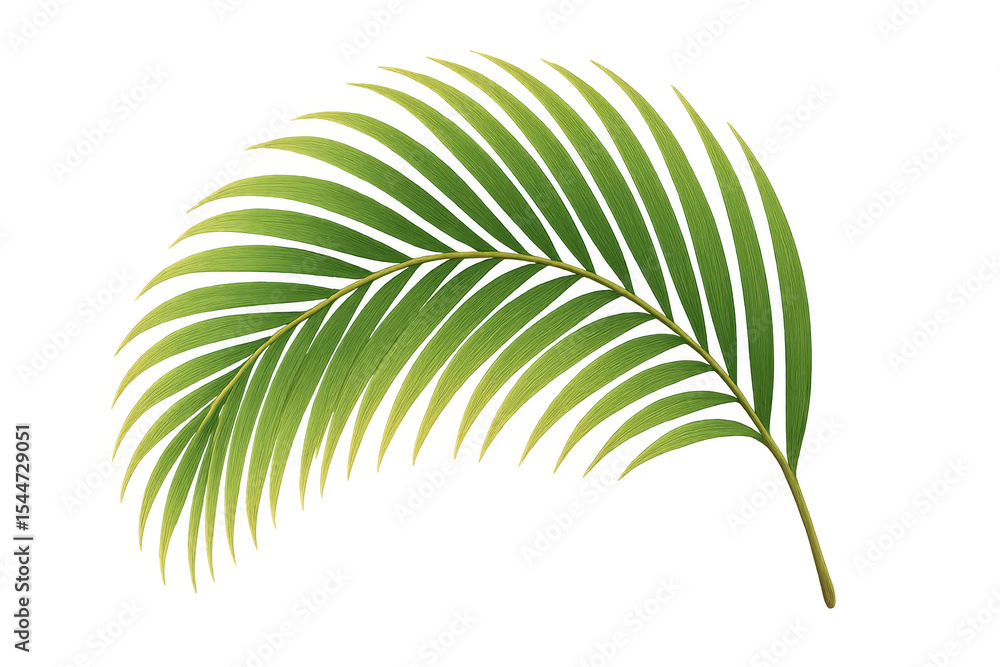 Aufkleber tropical palm leaf isolated on transparent background, creating a vibrant and natural element for va