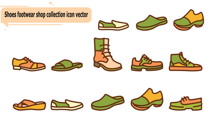 Shoes footwear shop collection icon vector