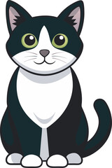 This collection of black and white images depicts cat illustrations, some with detailed fur textures and others in more simplified poses, like stretching or sitting.