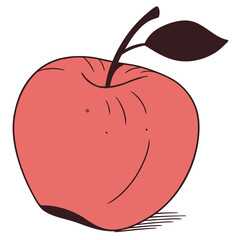 red apple isolated on white