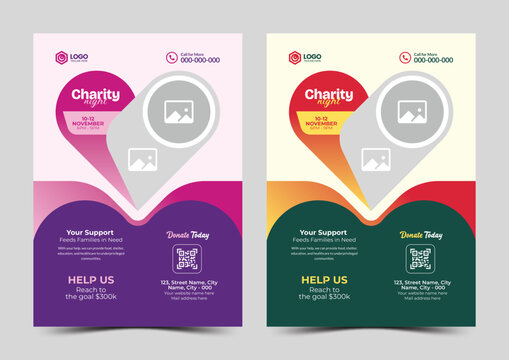Creative charity flyer template for fundraising and donation events