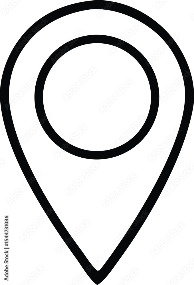 Poster bold black outline map pointer icon location marker graphic design element