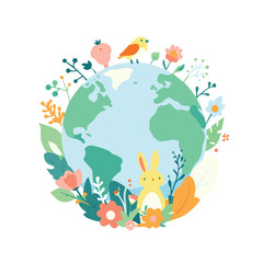 Planet Surrounded by Animals and Nature