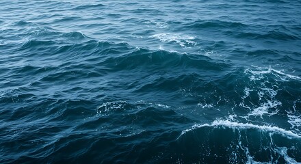 Fototapeta premium Ocean Waves Deep Blue Water Texture Background