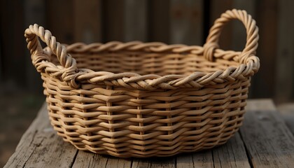 Fototapeta premium Wicker basket with handle