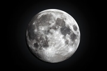 Full moon glowing in deep night sky. Captivating lunar imagery highlighting celestial wonders and tranquil evenings for nature enthusiasts and stargazers alike