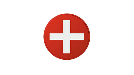 Obraz premium Isolated red no stop sign with bold white cross inside a circle, flat design style,Transparent background, PNG file