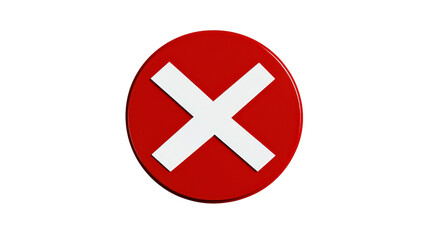Fototapeta premium Isolated red no stop sign with bold white cross inside a circle, flat design style,Transparent background, PNG file