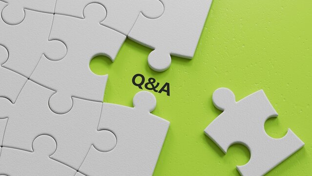 QA Question answer. The  form the word QA Question answer. Business The concept of QA Question answer