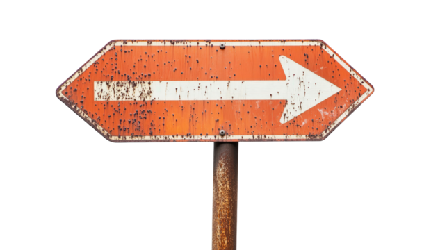 Merge lane sign with two arrows,Transparent background, PNG file