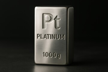 Platinum Ingot Reflection &ndash; Elegant Shine of a Precious Metal Bar
