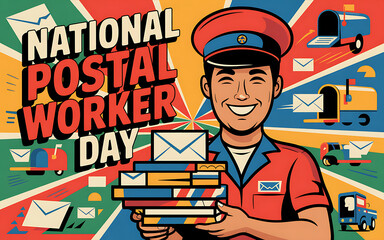 National Postal Worker Day Banner portrait