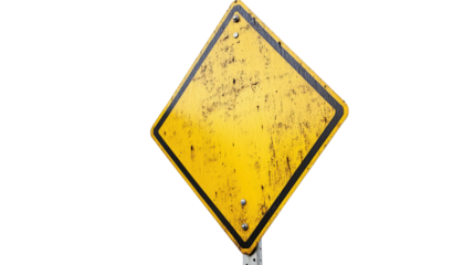 Priority road sign yellow diamond,Transparent background, PNG file