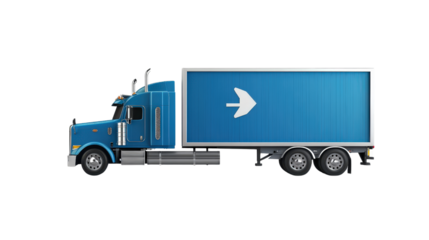 Truck route sign with icon, Transparent background, PNG file