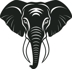 Obraz premium This collection of black and white images depicts various illustrations of elephants, some in profile, others with detailed textures, and some appearing to be part of a larger design or pattern.