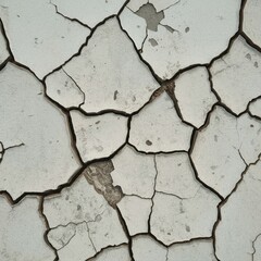 Obraz premium Close-up of dry, cracked earth creating a textured pattern in shades of gray and brown.