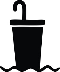 Simple black and white illustration of a buoy in water