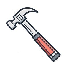 Hammer Tool Icon - Construction Flat Line Vector