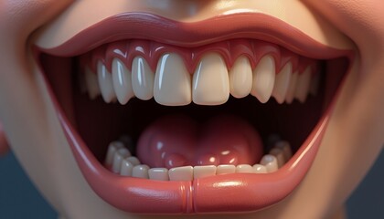 Open mouth showing teeth and tongue