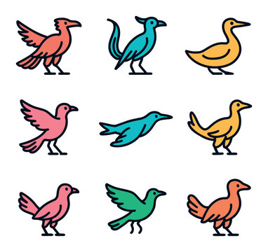 Primitive Bird Icons