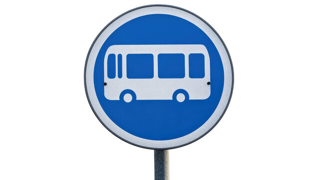 Bus lane sign with icon, Transparent background, PNG file